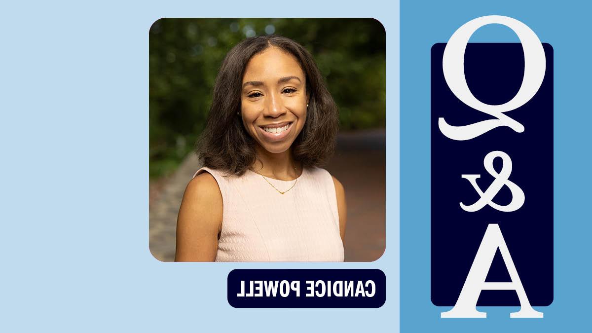 Headshot of Candice Powell next to text reading Q&A.